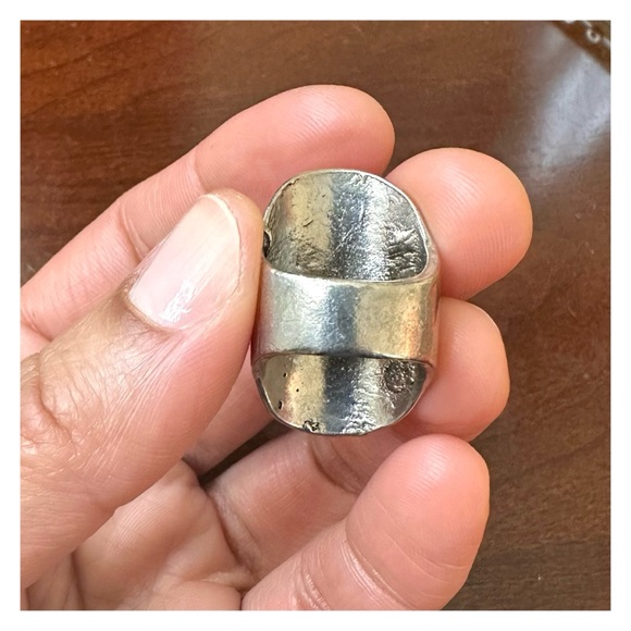 Turquoise and Silver Tribal Statement Ring NEW Size 4 - Picture 3 of 4